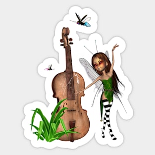 Violin in a cave Sticker